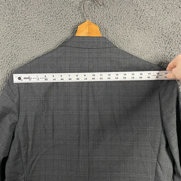 Banana Republic Sport Coat Mens 44R Gray Plaid Performance Wool Lightweight - Picture 12 of 16